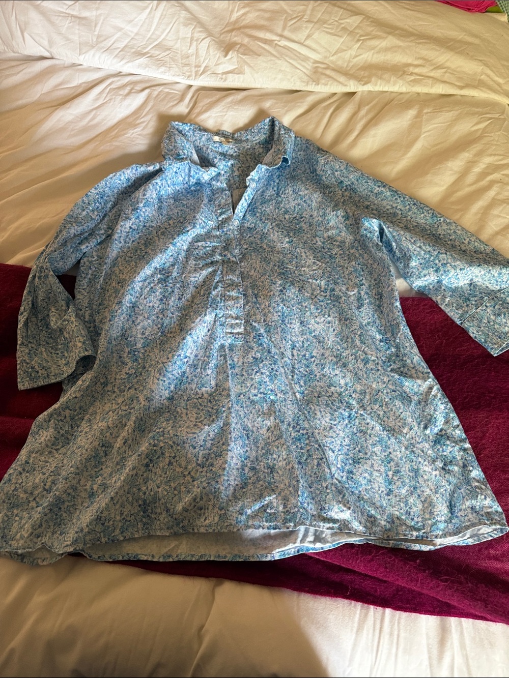 Tyler Boe Light Blue Floral Button-Front Tunic